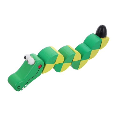 FRCOLOR Holzspielzeug Alligator Puzzle Bunte Form-stapelblöcke Förderndes Lernspielzeug für Interaktives Drehspiel zur Feinmotorik und Kognitiven Sicher und Kreativ von FRCOLOR