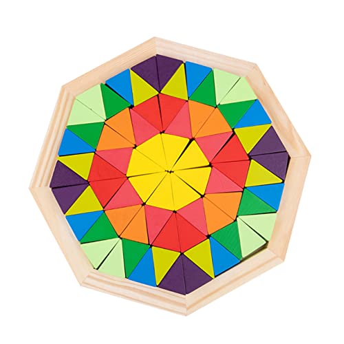 FRCOLOR Holzspielzeug Bunter Regenbogen Bausteine mit Großer Grundplatte Lernspielzeug zur Kognitiver Fähigkeiten Kreativität und Feinmotorik für Frühkindlichen Bildung von FRCOLOR