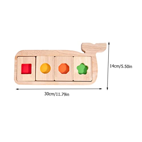 FRCOLOR Holzspielzeug Farb und Formenerkennung Montessori Lernspielzeug Wal Geometrisches Puzzle Frühförderung für Kleinkinder Sichere Verarbeitung und Glatte Oberfläche von FRCOLOR