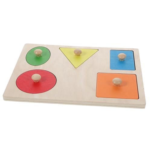 FRCOLOR Holzspielzeug Formen lernspiel Puzzle Montessori Lernhilfe Kreatives Denken Fördern Bunte Holzblöcke Für Kleinkinder Jungen Mädchen von FRCOLOR