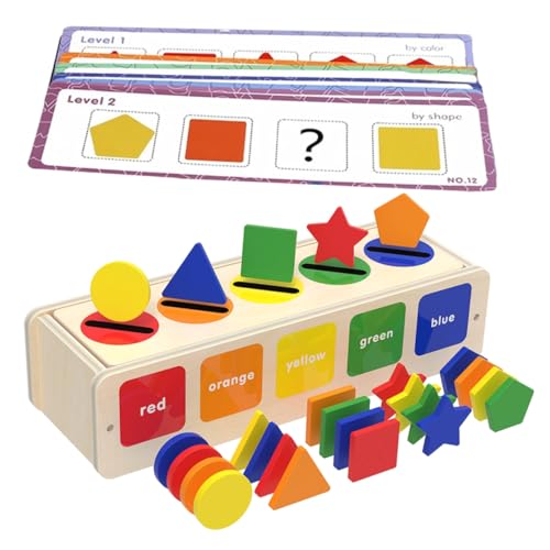 FRCOLOR Holzspielzeug Formensortierbox Montessori Feinmotorik Lernspielzeug für Ab Jahr Sicher Langlebig Fördert Handkoordination und Farberkennung für Kleinkinder von FRCOLOR