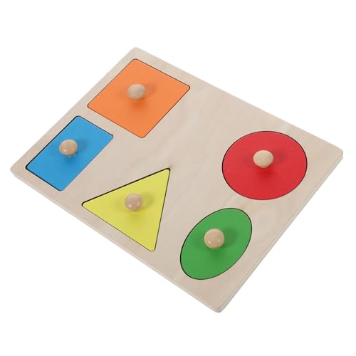 FRCOLOR Holzspielzeug Geometrische Formen Lernspielzeug Montessori Kinderformenset Fördert Wahrnehmung Konzentration Sichere Materialien Pädagogisches Lernspielzeug für Vorschulkinder von FRCOLOR