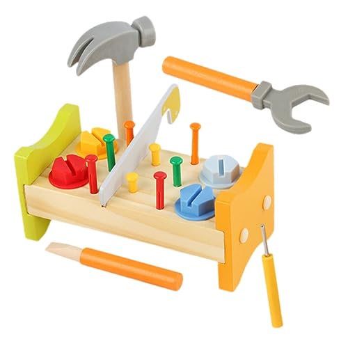 FRCOLOR Holzspielzeug Pounding Peg für Kleinkinder Lernspielzeug mit Hammer Fördert Räumliches und Motorische Fähigkeiten als von FRCOLOR
