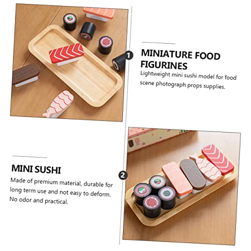 FRCOLOR Holzspielzeug Sushi Simulation Brot Dekorationen Küchen für Jungen Mädchen Realistische Nachbildung Glatte Oberfläche Vielseitig als Fotorequisiten und Lernspielzeug Geeignet von FRCOLOR