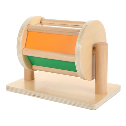 FRCOLOR Holzspielzeug Textiltrommel für Klangfunktion Frühpädagogisches Lernspielzeug Farb und Größenwahrnehmung Motorische Entwicklung für Jungen und Mädchen Ab Jahren von FRCOLOR