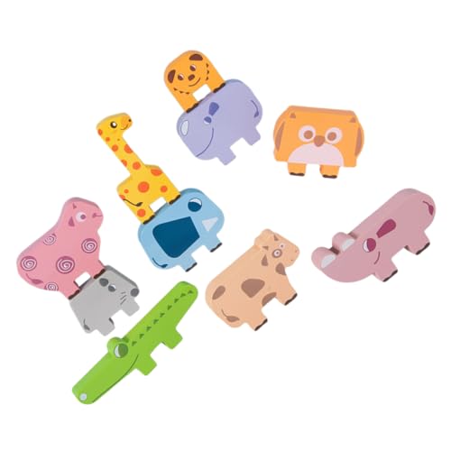 FRCOLOR Holzspielzeug Tierbausteine für Pädagogisches Motorikspielzeug mit Tierförmigen Glatten Bausteinen Fördert Feinmotorik und Hand Auge Koordination Sicher und Robust für Kleinkinder von FRCOLOR