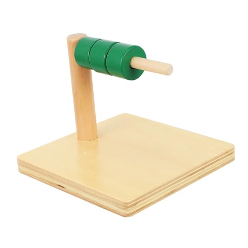 FRCOLOR Holzspielzeug für Kognitives Lernspielzeug mit Grünem Farbschema Zylindrisches Steckspiel für Motorische Entwicklung und Räumliches Vorstellungsvermögen Sicher und Glatt von FRCOLOR