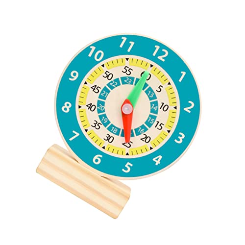 FRCOLOR Holzuhr Lernspielzeug Lernuhr mit Bunten Zahlen Pädagogisches Holz Clock Modell für Frühe Bildung Farbenfrohes Sicheres Uhrzeit Lernen zur Kognitiven im Kindergarten von FRCOLOR