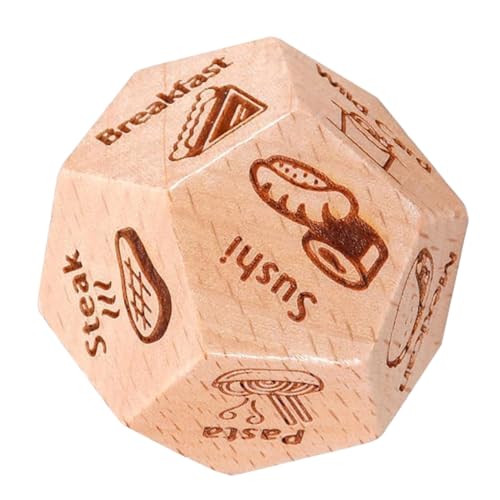 FRCOLOR Holzwürfel Food Dice Essensentscheidung Würfel Kreatives Küchenspiel Für Familie und Party Entspannendes Stressabbau-Tool Für Neue Geschmackserlebnisse von FRCOLOR