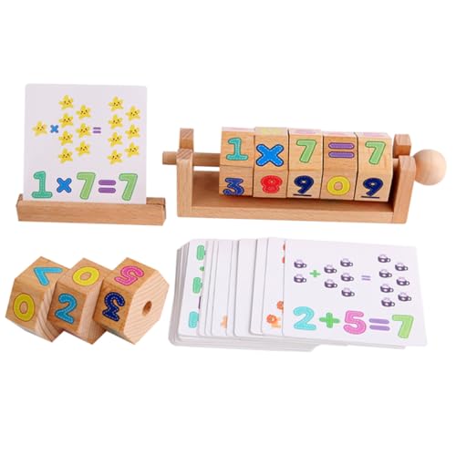 FRCOLOR Holzwürfel Puzzle Lernspielzeug für Ab Jahren Pädagogisches Zahlen und Buchstabenwürfel Handliches Montessori Holzbaustein Denkvermögen und Feinmotorik von FRCOLOR