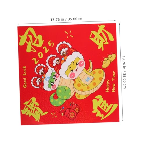 FRCOLOR Jahres Der Schlange Chinesische Neujahrsdekoration Runde Mondaufkleber Segensbotschaften Entfernbare Selbstklebende Kunst PVC Aufkleber Partyzubehör Frühlingsfest von FRCOLOR
