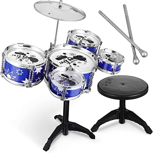 FRCOLOR Jazz Schlagzeug Set für Teilige Trommel mit Stuhl für Kleinkinder Bildungsinstrument Kreativität und Musikalität von FRCOLOR