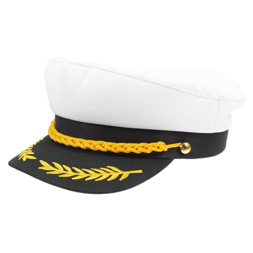 FRCOLOR Kapitänsmütze Langlebigem Material Retro Matrosenhut Klassischem Stil Vielseitige Mütze für Nautische Mottopartys und Kostüme Bequeme für Damen und Herren Perfektes Kostümzubehör von FRCOLOR