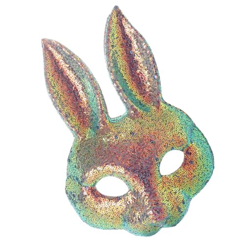 FRCOLOR Karneval Hasenmaske mit Pailletten Halbgesicht Tiermaske für Halloween Ostern und Themenpartys Cartoon Kaninchen Kostümzubehör für Cosplay und FRCOLOR Karneval Hasenmaske mit Pailletten Halbgesicht Tiermaske für Halloween Ostern und Themenpartys Cartoon Kaninchen Kostümzubehör für Cosplay und von FRCOLOR