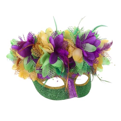 FRCOLOR Karnevalsmaske mit Federn für Cosplay und Partys Halbmaske Mehrfarbige Maskerade für Halloween Kostümparty Zubehör und Auffällig von FRCOLOR