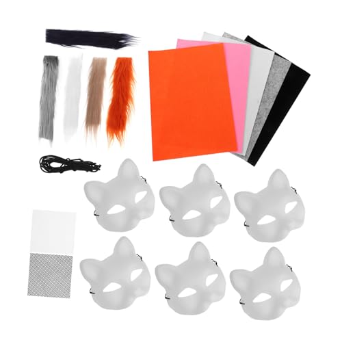 FRCOLOR Katzenmaske Set Robustem für Diy Bemalung Leere Tiermaske für Halloween Cosplay und Vielseitige Anlässe für Kreative Projekte Einfach Anzuwenden und Pflegeleicht FRCOLOR Katzenmaske Set Robustem für Diy Bemalung Leere Tiermaske für Halloween Cosplay und Vielseitige Anlässe für Kreative Projekte Einfach Anzuwenden und Pflegeleicht von FRCOLOR