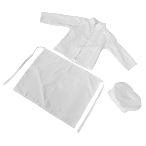 FRCOLOR Kinderbackkleidung Chef -outfit Für Kochkostüm Für Kochschürze Für Mädchen Malen Schürze Kinderschürze Für Bäckerei Outfit Weiß Polyester von FRCOLOR