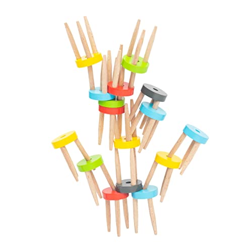 FRCOLOR Kinderbalancierspiel Holzstuhl Pädagogisches Gleichgewichtsspielzeug für Ab Jahren Konzentrations Geduldstraining Kreatives Stapelspiel Langlebiges Holzmaterial von FRCOLOR