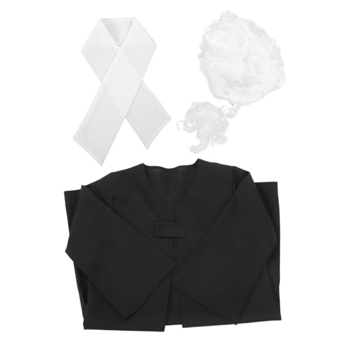 FRCOLOR Kinderkostüm Richter Outfit mit Perücke Unisex Richter Verkleidung für Rollenspiele und Karneval Größenempfehlung Professionelles Design für Kinderkarriere und Themenpartys von FRCOLOR