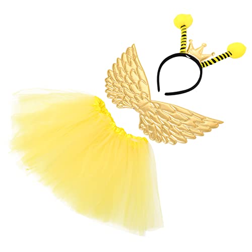FRCOLOR Kinderkostüm Set Mädchen Tüllrock mit Flügeln und Haarreif Leichtes Bequemes Teiliges Outfit für Fasching Halloween und Party Niedliches Kostüm für Kleinkinder von FRCOLOR