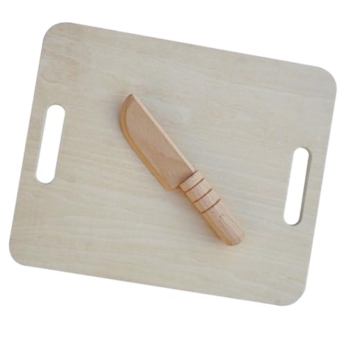 FRCOLOR Kinderküchen Holzspielzeug Teiliges DIY Holz Schneidebrett und Kindersicheres Messer Realistische Lebensmittel Kompakt und Schadstofffrei Lernspielzeug für Kleine von FRCOLOR
