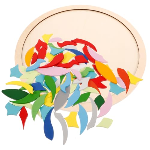 FRCOLOR Kinderpuzzle aus Natürlichem Holz mit Mandala Regenbogen Design Pädagogisches Geometrie Lernspielzeug für Frühe Bildung Kreatives Spiel für Vorschulkinder und Eltern Junge Mädchen von FRCOLOR