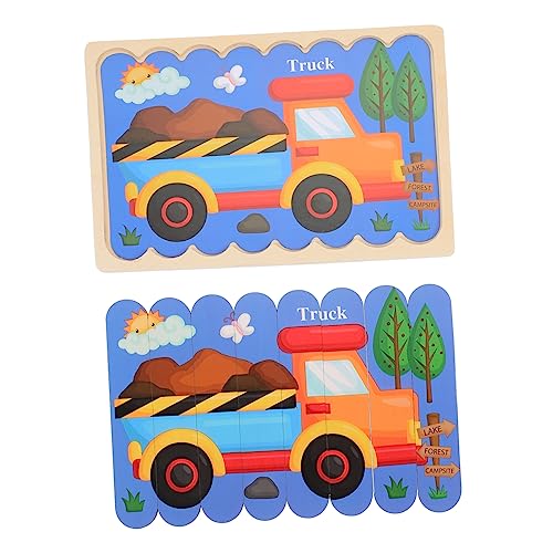 FRCOLOR Kinderpuzzle mit Doppelseitigen Holzbausteinen Fördert Hand Auge Koordination und Formenerkennung Pädagogisches Lernspielzeug für Vorschulkinder für Eltern Junge Mädchen von FRCOLOR