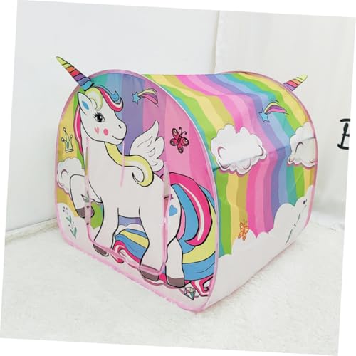 FRCOLOR Kinderzelt Spielzelt Einhorn Faltbar Langlebig Drinnen Draußen Spielhaus für Jahre mit Einfachem Aufbau Pflegeleicht Fördert Kreativität und Fantasie von FRCOLOR