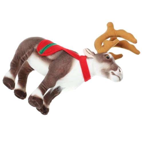 FRCOLOR Kleines Plüsch Rentier Weihnachtsdekoration Leichte Stofftier Figur Süßes Xmas für Geburtstag und Festtagsdekoration von FRCOLOR