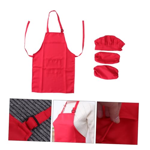 FRCOLOR Kochschürze Set mit Kochmütze und Ärmelschoner Mittlere für Jahre Rot Dickes Material Waschbar für Kochen Backen Malen und Party Praktisches Zubehör für Kinderküche FRCOLOR Kochschürze Set mit Kochmütze und Ärmelschoner Mittlere für Jahre Rot Dickes Material Waschbar für Kochen Backen Malen und Party Praktisches Zubehör für Kinderküche von FRCOLOR