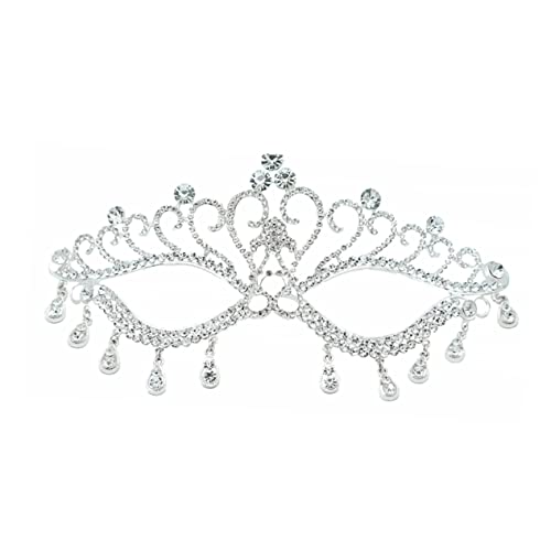 FRCOLOR Kreative Strassmaske für Partys Glitzernde Halloween Maske für Maskenbälle und Kostüme Silber von FRCOLOR
