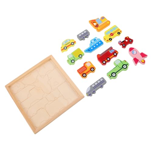 FRCOLOR Kreatives Holzpuzzle für Kleinkinder Teiliges Fahrzeug Hand Auge Koordination und Kognitiver Entwicklung für Vorschüler und Kreatives von FRCOLOR