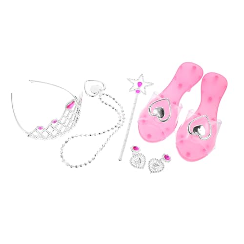 FRCOLOR Krone Zauberstab Halskette Ohrringe High Heels für Geburtstagsfeiern und Rollenspiele Stilvolles Kostümzubehör für Kleine Mädchen FRCOLOR Krone Zauberstab Halskette Ohrringe High Heels für Geburtstagsfeiern und Rollenspiele Stilvolles Kostümzubehör für Kleine Mädchen von FRCOLOR