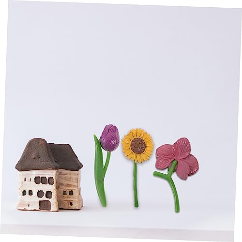 FRCOLOR Künstliche Miniatur Blumenmodelle Teiliges Detailreiche Landschaftsdekoration mit Sonnenblumen Rosen Orchideen und Mehr Vielseitige Tisch und Wohnraumdeko Stabiles Design von FRCOLOR