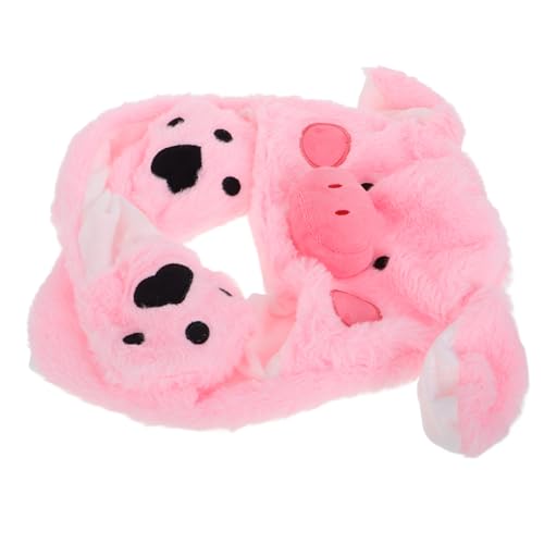 FRCOLOR Kuschelige Wintermütze mit Beweglichen Ohren für Plüsch Schwein Mütze und Schal Perfektes Accessoire für Partys und Halloween Lustiges Kostümzubehör von FRCOLOR