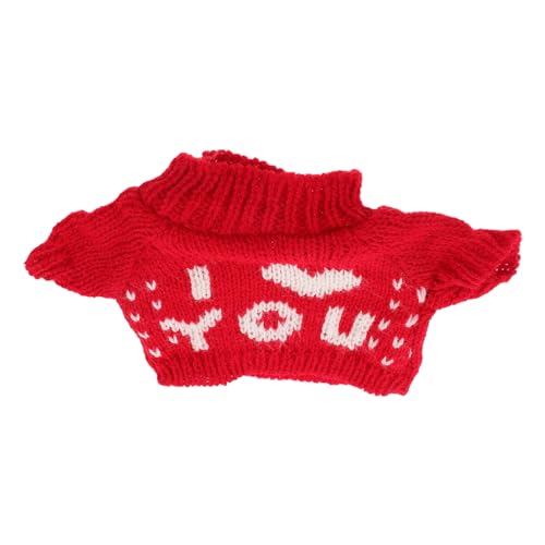 FRCOLOR Kuscheliger Bärenpullover Puppenkleidung Wintermantel DIY Plüschspielzeug Kleidung Roter Bärenpullover für Puppen Familienaktivität von FRCOLOR
