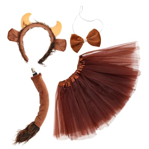 FRCOLOR Kuscheliges Kuh Stirnband mit Hörnern und Teiliges Karnevalskostüm für Damen mit Tüllrock für Tier Mottopartys Bühne Halloween Cosplay FRCOLOR Kuscheliges Kuh Stirnband mit Hörnern und Teiliges Karnevalskostüm für Damen mit Tüllrock für Tier Mottopartys Bühne Halloween Cosplay von FRCOLOR