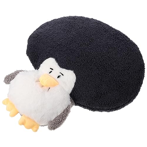 FRCOLOR Kuscheliges Plüsch Pinguin Lustiger Bommelkopf Niedliches Kuscheltier Weiches Dekorationskissen für Schlafzimmer Sofa von FRCOLOR