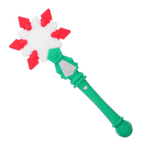 FRCOLOR LED Schneeflocken-zauberstab Grün Leuchtender Weihnachts-stick mit Ein-knopf-bedienung Tragbares Cosplay Party-accessoire für Weihnachtsfeiern Geburtstage und Prinzessinnen-mottos von FRCOLOR