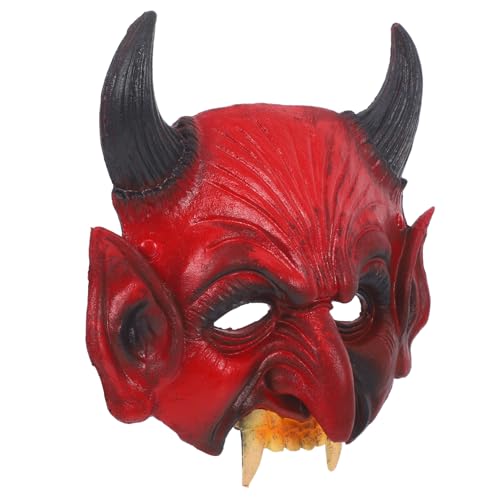 FRCOLOR Leichte Halloween Dämonen Maske mit Spitzen Hörnern und Zähnen Gruseliges Cosplay Zubehör für Outdoor Kostümpartys und Fasching für Halloween und Themenveranstaltungen FRCOLOR Leichte Halloween Dämonen Maske mit Spitzen Hörnern und Zähnen Gruseliges Cosplay Zubehör für Outdoor Kostümpartys und Fasching für Halloween und Themenveranstaltungen von FRCOLOR