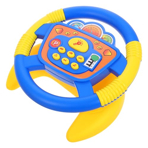 FRCOLOR Lenkrad mit Drehfunktion Interaktiv mit Sound und Tasten Flexibler U Förmiger Sockel für Kinderwagen und Sitz Realistische Fahrsimulation Auto Rollenspiel für Jungen und Mädchen von FRCOLOR