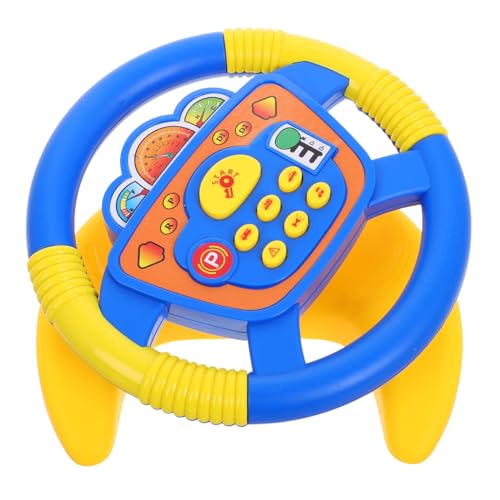 FRCOLOR Lenkrad mit Drehung Musik und Lichteffekten Tragbares Simulationsfahrzeug Lenkrad für Erwachsene Interaktives Rollenspiel Zubehör für Kinderwagen und Alltag von FRCOLOR