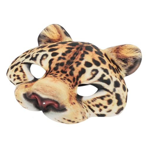 FRCOLOR Leopard Maske Halbgesichtsmaske mit Elastischem Band Kreative Tiergesichtsmaske für Fasching Halloween Karneval Verstellbar und Bequem für Damen und Herren von FRCOLOR