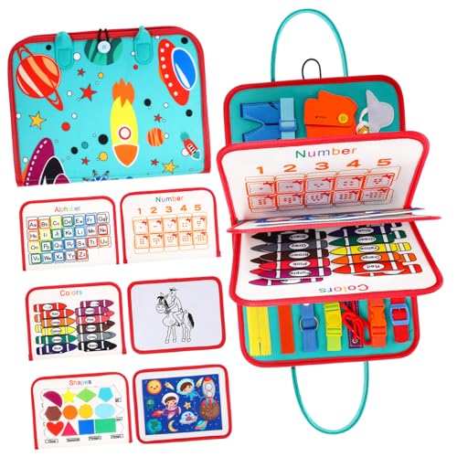FRCOLOR Lernspielzeug Busy Board für Kleinkinder Tragbares Sensorisches Aktivitätsbrett in Blau Fördert Farben Formerkennung Sichere Verarbeitung für Vorschulkinder und Unterwegs FRCOLOR Lernspielzeug Busy Board für Kleinkinder Tragbares Sensorisches Aktivitätsbrett in Blau Fördert Farben Formerkennung Sichere Verarbeitung für Vorschulkinder und Unterwegs von FRCOLOR