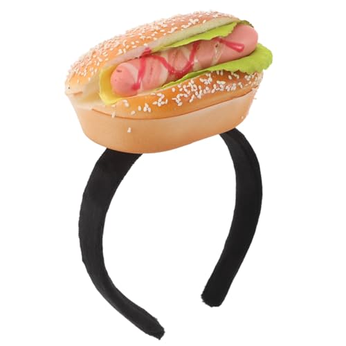 FRCOLOR Lustiges Hamburger Hot Dog Haarreif mit Elastischem Kopfband Realistische Food Form Vielseitiges Partyzubehör für Halloween Geburtstage Festivals und Kostümfeiern von FRCOLOR