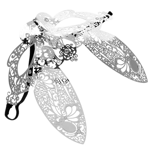 FRCOLOR Luxuriöse Kaninchen Maske Halbgesichts Metalldesign mit Strasssteinen Verstellbar und Bequem Kostüm Party Requisite für Maskerade Karneval und Cosplay von FRCOLOR