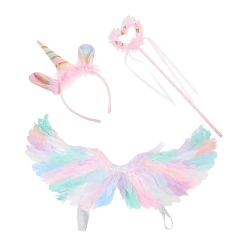 FRCOLOR Mädchen Engelsflügel Kostümset mit Federn Leichter Zauberstab und Stirnband Vielseitiges Accessoire für Party Cosplay Festival und Bühnenauftritte Wiederverwendbar und Farbenfroh FRCOLOR Mädchen Engelsflügel Kostümset mit Federn Leichter Zauberstab und Stirnband Vielseitiges Accessoire für Party Cosplay Festival und Bühnenauftritte Wiederverwendbar und Farbenfroh von FRCOLOR