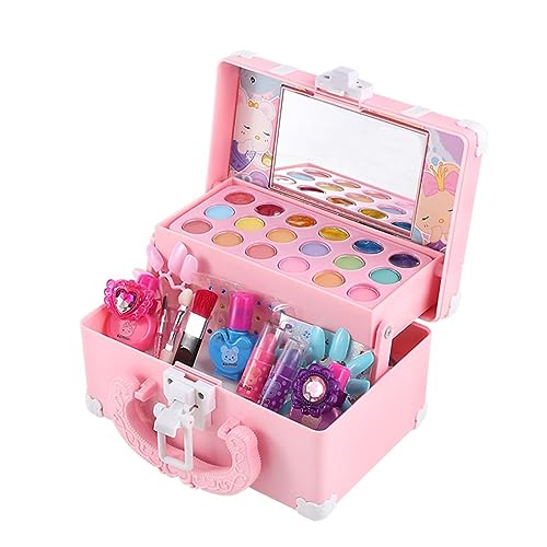 FRCOLOR Mädchen Schminkset Tragbare Kosmetik Box für Lippenstift und Schminkpalette Fördert Kreativität und Rollenspiel für Kindergarten und Aufführungen von FRCOLOR