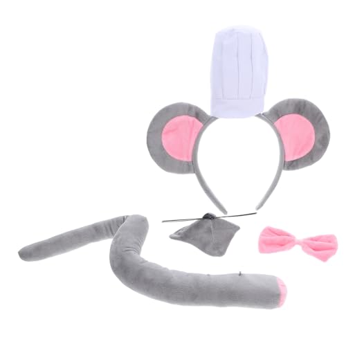 FRCOLOR Mäusekostüm Set mit Weichem Grauem Stirnband Schleife für Erwachsene Bequemes Cosplay Zubehör für Halloween Karneval Party FRCOLOR Mäusekostüm Set mit Weichem Grauem Stirnband Schleife für Erwachsene Bequemes Cosplay Zubehör für Halloween Karneval Party von FRCOLOR