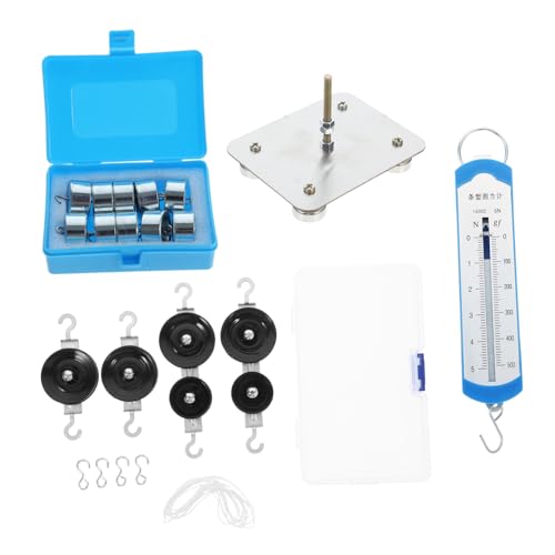 FRCOLOR Magnetisches Pulley Set mit Stabilem Metallboden Hakengewichte Messgerät für Mittelschul Physikmechanik Unterricht Lernset für Schüler Experimente FRCOLOR Magnetisches Pulley Set mit Stabilem Metallboden Hakengewichte Messgerät für Mittelschul Physikmechanik Unterricht Lernset für Schüler Experimente von FRCOLOR